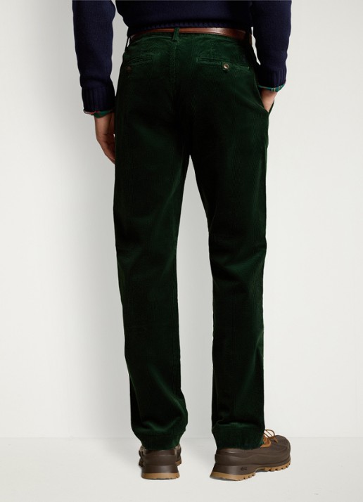 Ralph Lauren Straight fit chino van corduroy met stretch - achterkant 5 college green / donkergroen