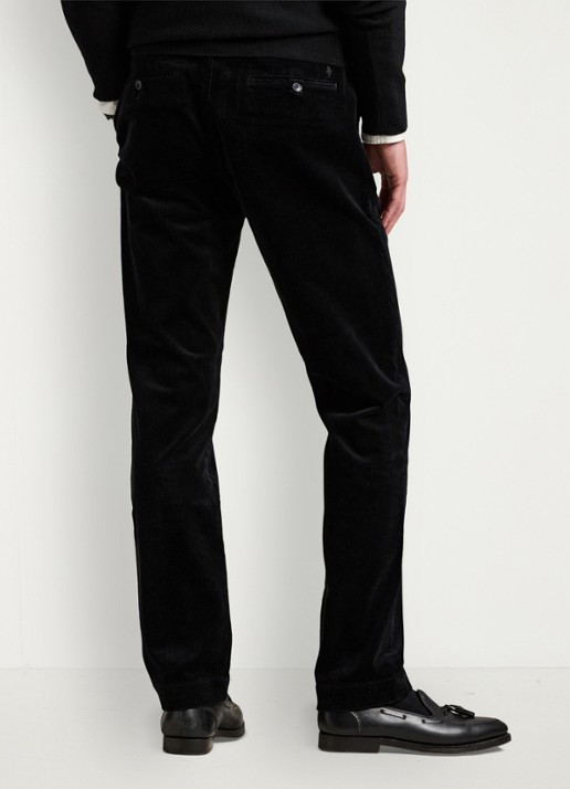 Ralph Lauren Straight fit chino van corduroy met stretch - achterkant 5 polo black / zwart