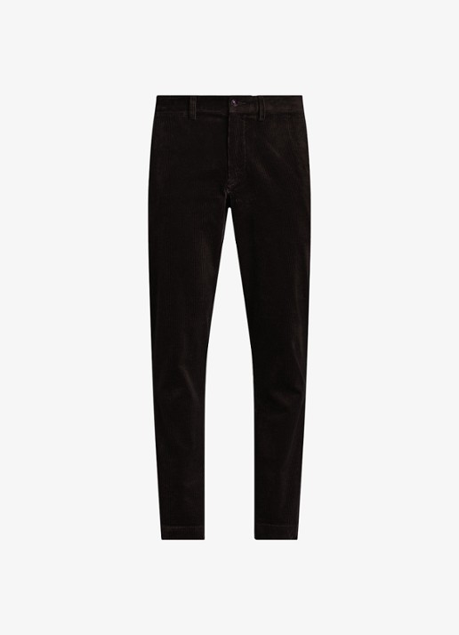 Ralph Lauren Straight fit chino van corduroy met stretch - voorkant 3 polo black / zwart