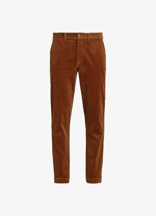 Ralph Lauren Straight fit chino van corduroy met stretch - voorkant 4 golden brown / khaki