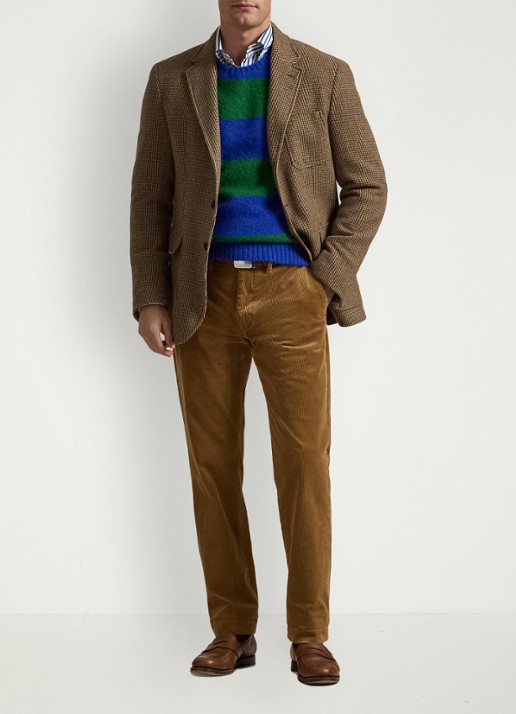 Ralph Lauren Straight fit chino van corduroy met stretch - voorkant 5 golden brown / khaki