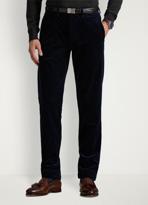 Ralph Lauren Straight fit chino van corduroy met stretch - detail 3 aviator navy / donkerblauw