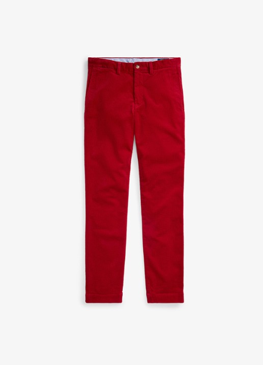 Ralph Lauren Straight fit chino van corduroy met stretch - voorkant 3 ralph red x-42x9 / rood