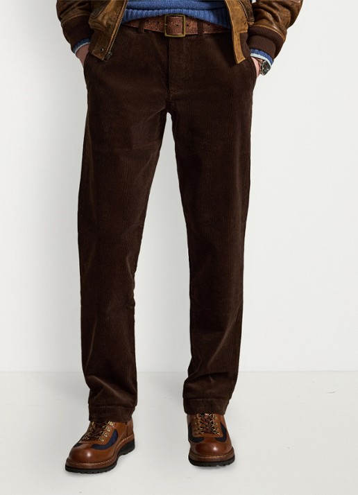 Ralph Lauren Straight fit chino van corduroy met stretch - detail 4 dark beech / donkerbruin