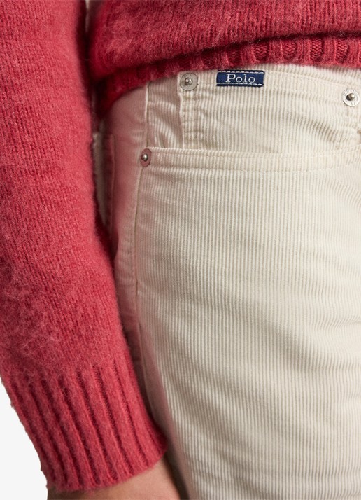Ralph Lauren Straight fit chino van corduroy - detail 2 warm white / wit