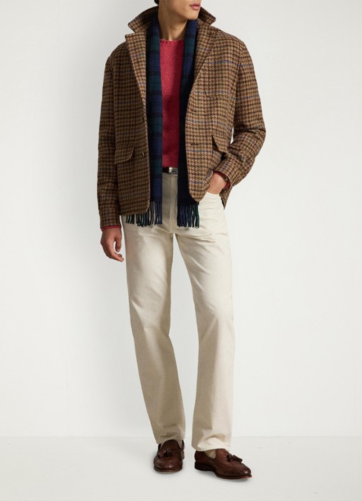 Ralph Lauren Straight fit chino van corduroy - voorkant 5 warm white / wit