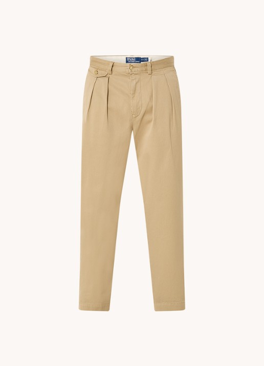 Ralph Lauren Straight fit cropped chino met plooidetail - voorkant 8 rl khaki / khaki