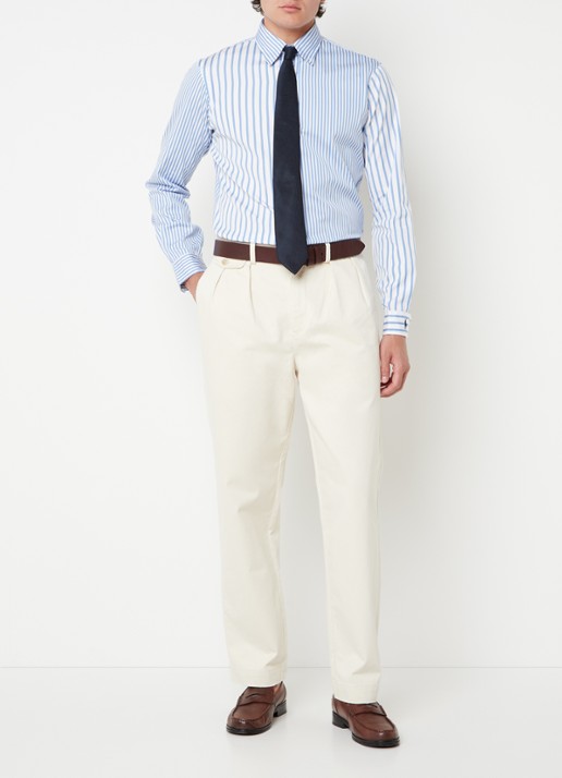 Ralph Lauren Straight fit cropped chino met plooidetail - voorkant 4 winter cream / creme