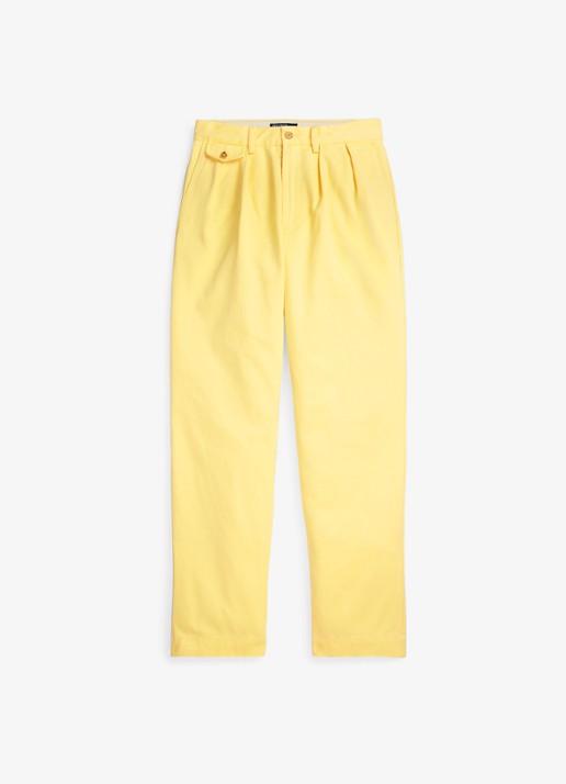 Ralph Lauren Straight fit cropped chino met plooidetail - voorkant 2 corn yellow-30rc