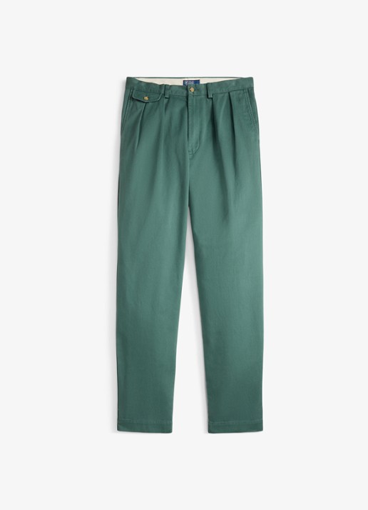 Ralph Lauren Straight fit cropped chino met plooidetail - voorkant 3 groen