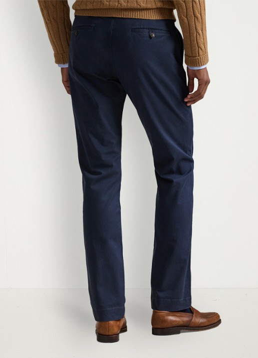 Ralph Lauren Straight fit gewassen chino met stretch - achterkant nautical ink / blauw
