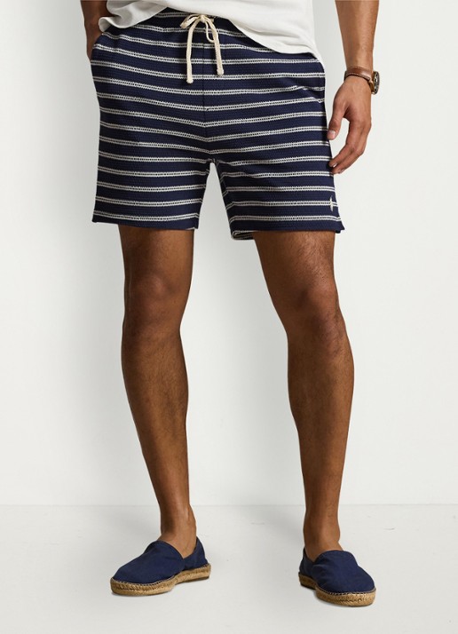 Ralph Lauren Straight fit korte broek met streepprint - detail 4 newport navy/pale cream-zyrr
