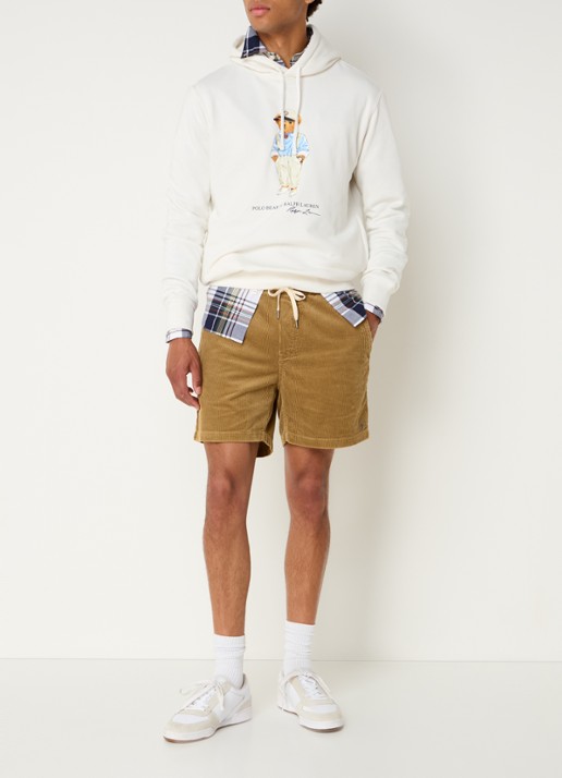 Ralph Lauren Straight fit korte broek van corduroy - voorkant 5 despatch tan / khaki