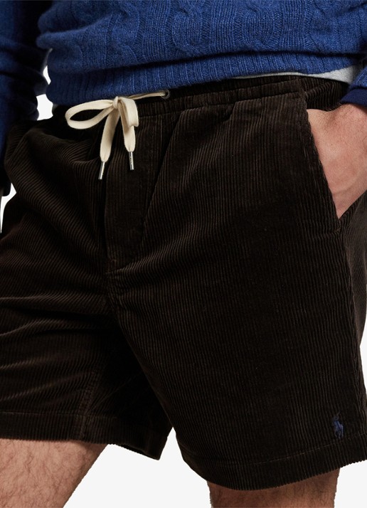 Ralph Lauren Straight fit korte broek van corduroy - detail 5 madison brown / donkerbruin