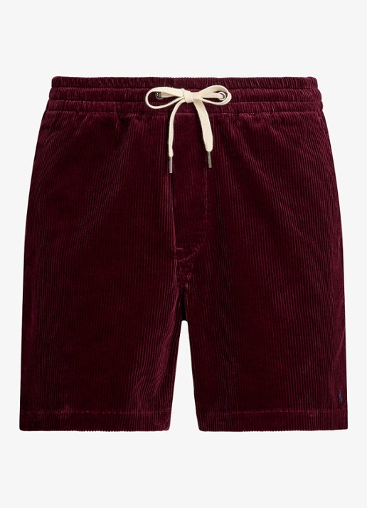 Ralph Lauren Straight fit korte broek van corduroy - voorkant ruby / bordeauxrood