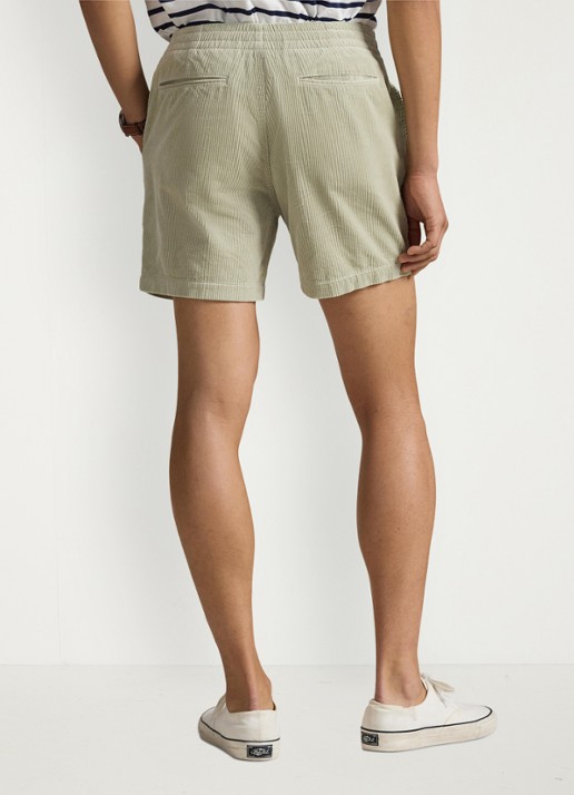 Ralph Lauren Straight fit korte broek van corduroy - achterkant 3 khaki stone-2wtl