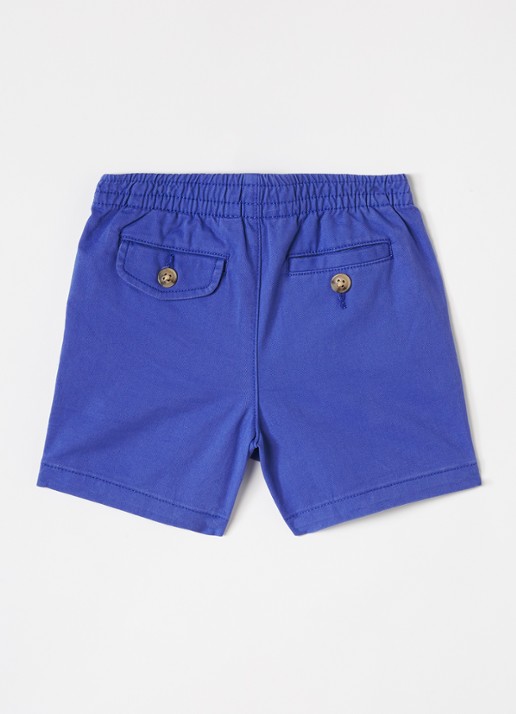 Ralph Lauren Straight fit korte chino met logo - voorkant 3 royalblauw