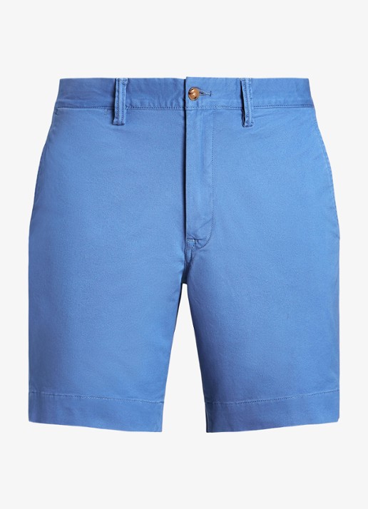 Ralph Lauren Straight fit korte chino met stretch - voorkant 2 nimes blue / blauw