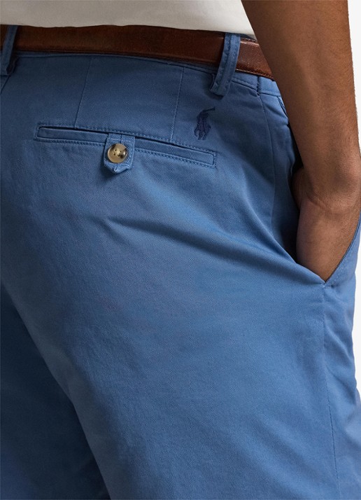 Ralph Lauren Straight fit korte chino met stretch - detail 5 delta blue / blauw