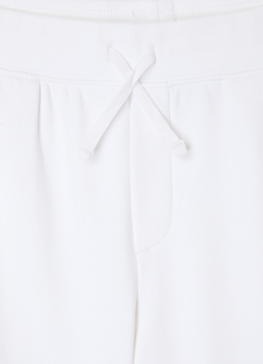 Ralph Lauren Straight fit korte joggingbroek met klepzakken - detail wit
