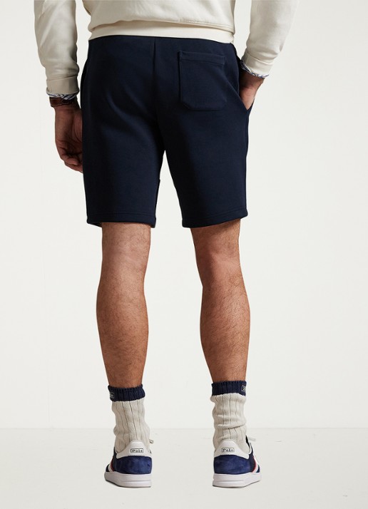 Ralph Lauren Straight fit korte joggingbroek met logo en steekzakken - achterkant 2 aviator navy / blauw