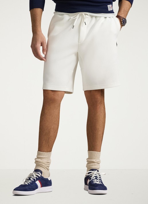 Ralph Lauren Straight fit korte joggingbroek met logo en steekzakken - detail 3 white / wit
