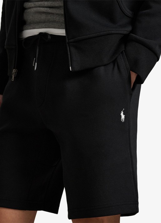 Ralph Lauren Straight fit korte joggingbroek met logo en steekzakken - detail 8 polo black / zwart