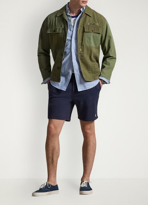 Ralph Lauren Straight fit korte joggingbroek met steekzakken - voorkant 4 newport navy