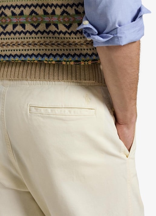 Ralph Lauren Straight fit pantalon met trekkoord - detail 2 creme
