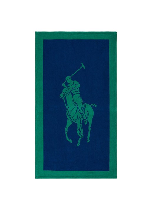 Ralph Lauren Strandlaken - 500 gr/m2 - 100 x 170 cm - voorkant 3 donkergroen