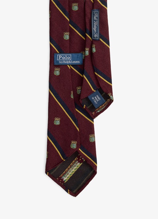 Ralph Lauren Stropdas in zijdeblend met print - detail 2 bordeauxrood