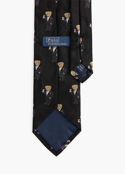 Ralph Lauren Stropdas van zijde met print  - detail 2 zwart