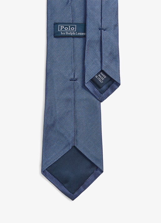 Ralph Lauren Stropdas van zijde met stippenprint  - achterkant 3 royal/white / blauw