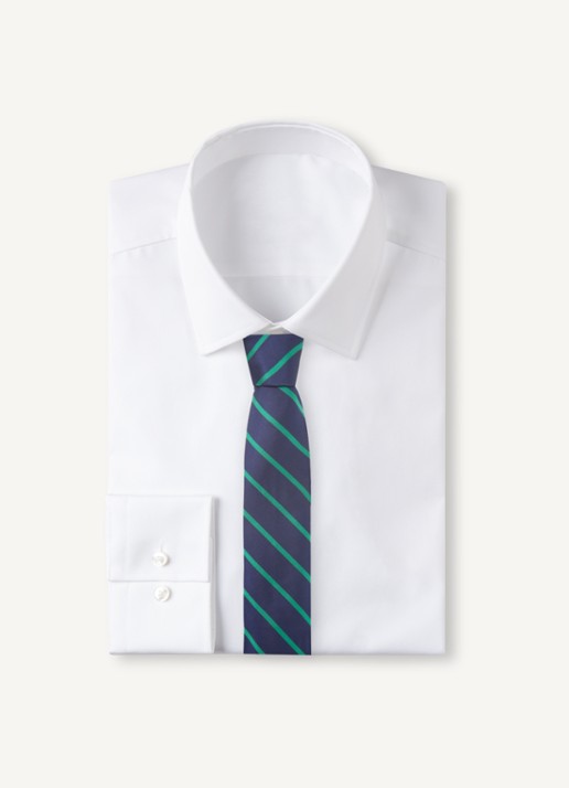 Ralph Lauren Stropdas van zijde met streepprint - voorkant 3 navy/green