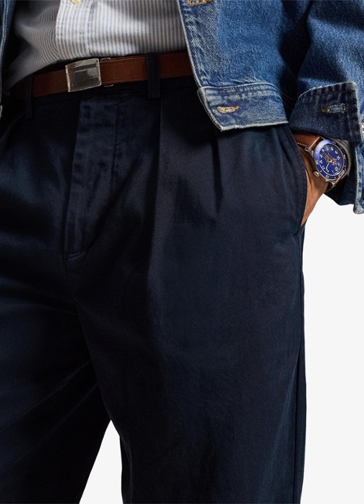 Ralph Lauren Suffield relaxed fit chino met plooidetail - detail 2 aviator navy / donkerblauw