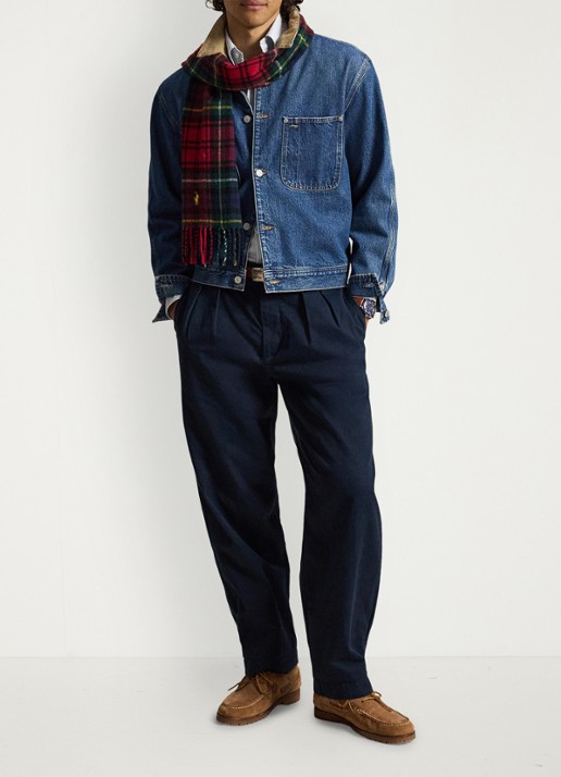 Ralph Lauren Suffield relaxed fit chino met plooidetail - voorkant 5 aviator navy / donkerblauw