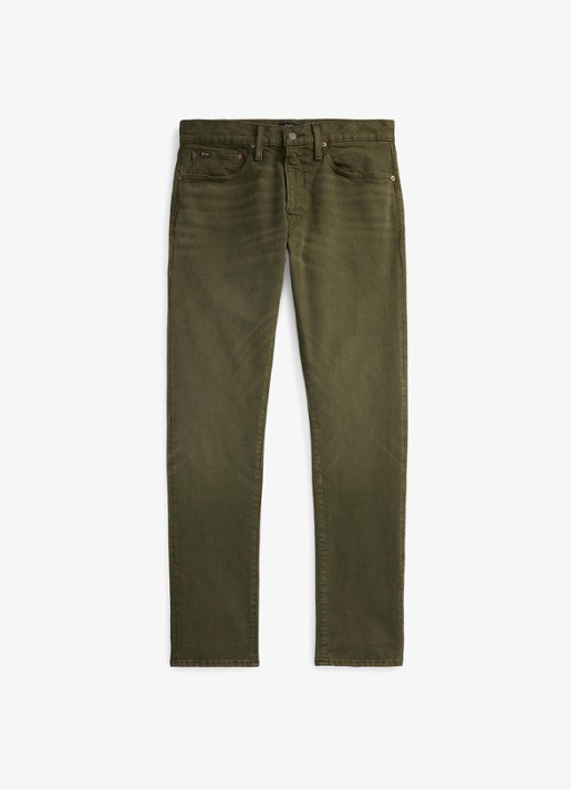Ralph Lauren Sullivan slim fit jeans met gekleurde wassing - voorkant hdn dark loden / groen