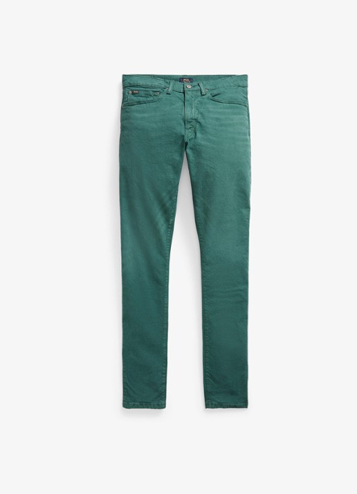 Ralph Lauren Sullivan slim fit jeans met gekleurde wassing - voorkant hdn blackwatch green / groen