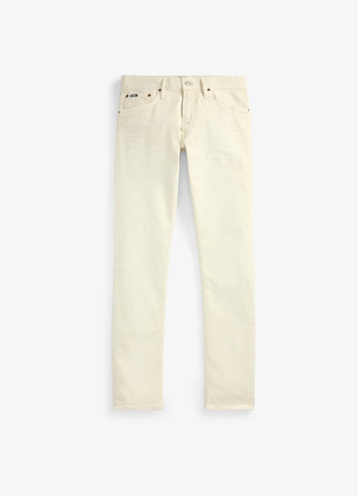 Ralph Lauren Sullivan slim fit jeans met stretch - voorkant hillstone new stone / gebroken wit