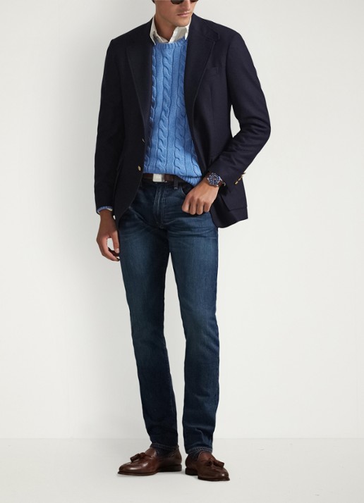 Ralph Lauren Sullivan slim jeans met stretch - voorkant 4 rockford / indigo