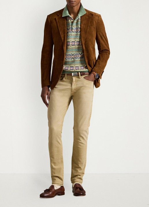 Ralph Lauren Sullivan slim stretch Polo Pony jeans  - voorkant 3 hdn khaki hill / khaki