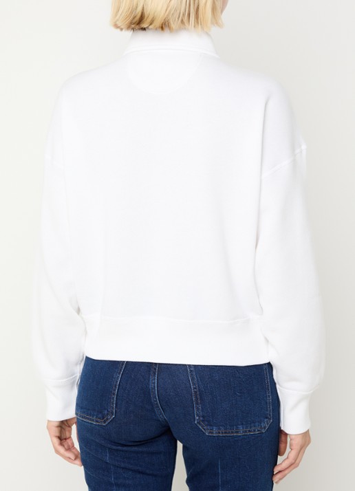 Ralph Lauren Sweater met halve rits en logoborduring - achterkant 4 wit