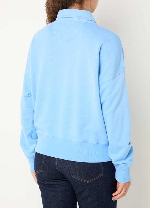 Ralph Lauren Sweater met halve rits en logoborduring - achterkant 4 blauw