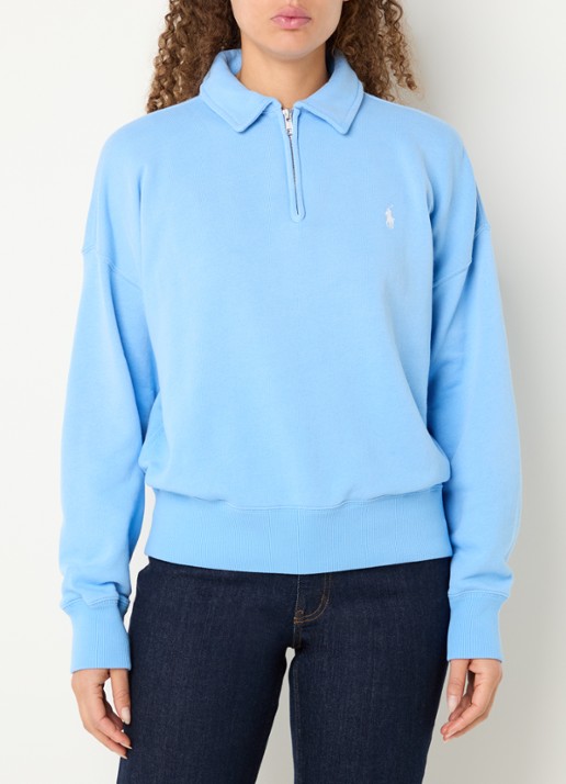 Ralph Lauren Sweater met halve rits en logoborduring