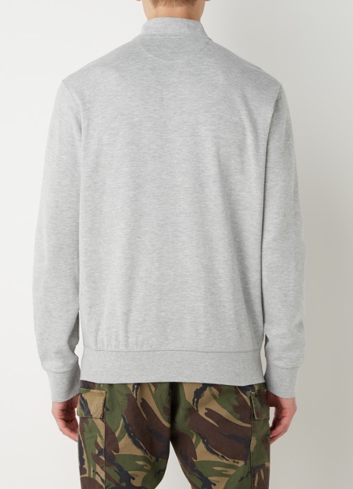 Ralph Lauren Sweater met halve rits en logoborduring - achterkant andover heather/c9684