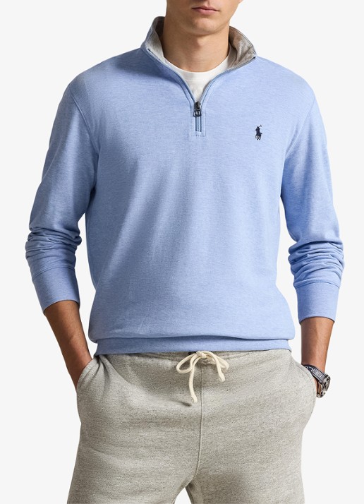 Ralph Lauren Sweater met halve rits en logoborduring