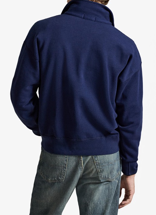 Ralph Lauren Sweater met halve rits en logoborduring - achterkant 3 donkerblauw