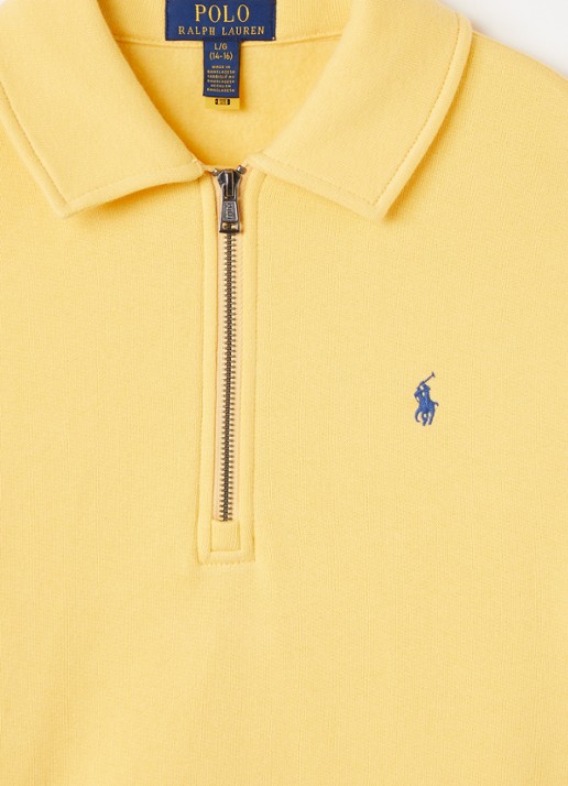 Ralph Lauren Sweater met halve rits - detail 3 geel