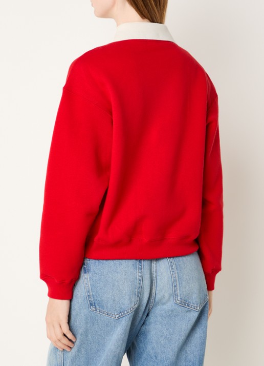 Ralph Lauren Sweater met kraag en logoprint - achterkant 3 rood