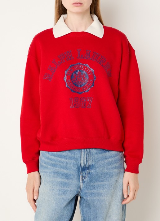 Ralph Lauren Sweater met kraag en logoprint
